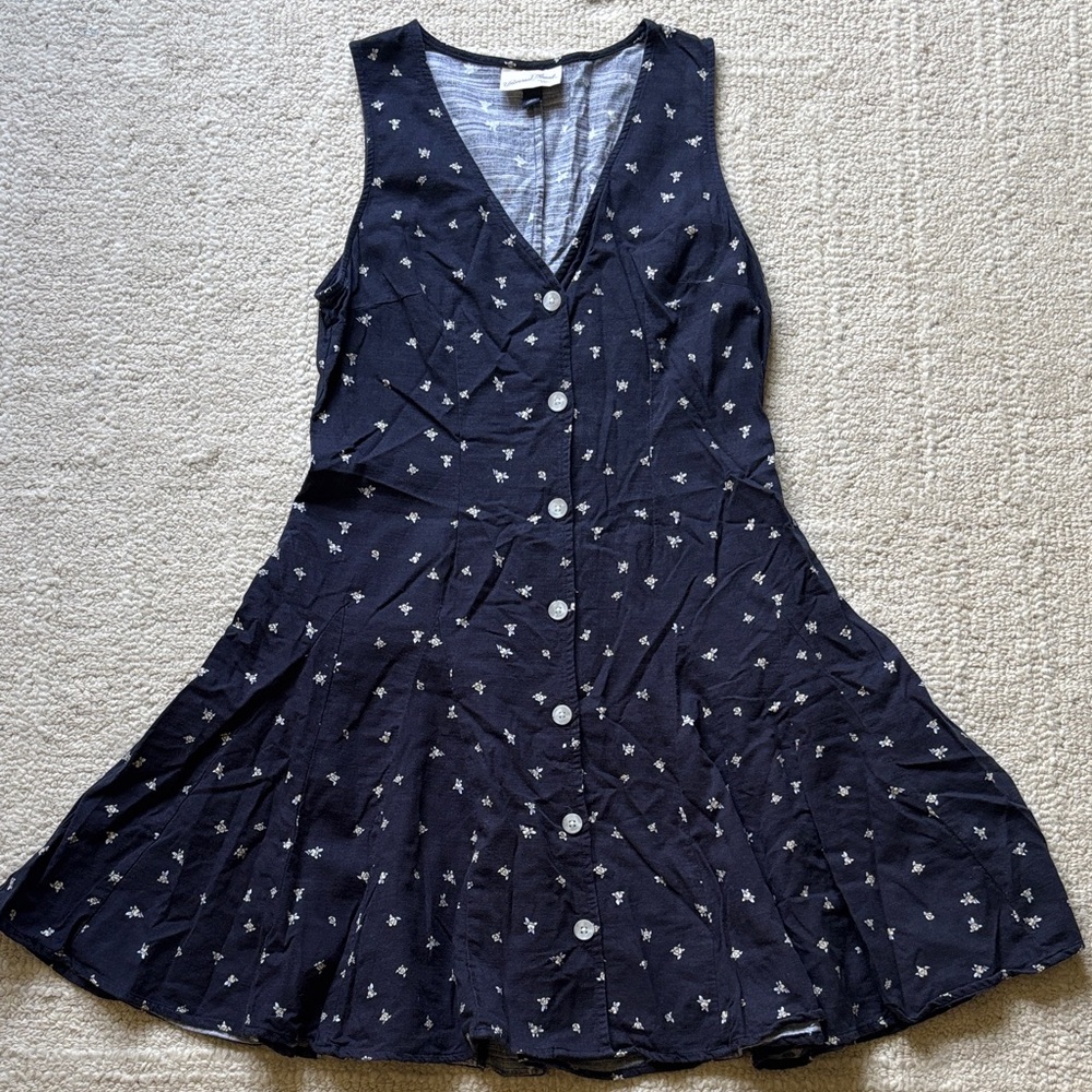 Universal Thread Navy Mini Dress with White Floral Print